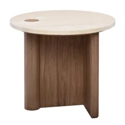Pivot Round Travertine Side Table