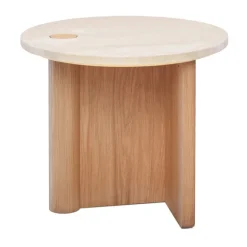 Pivot Round Travertine Side Table