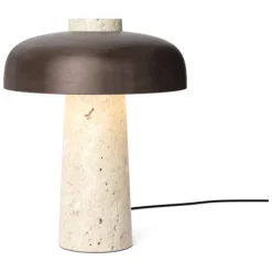 Reverse Travertine Table Lamp