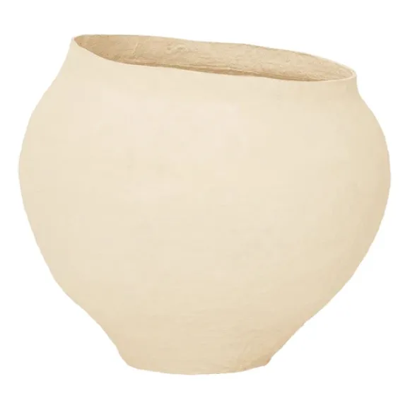Sandia Cotton Mache Pot - Natural