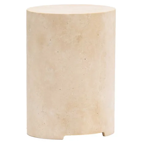 Situation Travertine Round Side Table