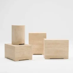 Situation Travertine Round Side Table