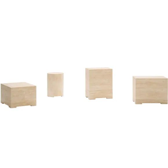 Situation Travertine Side Table