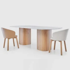 Tathra Marble Oval Dining Table