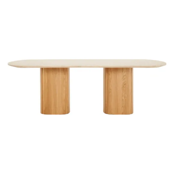 Tathra Travertine Oval Dining Table