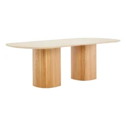 Tathra Travertine Oval Dining Table