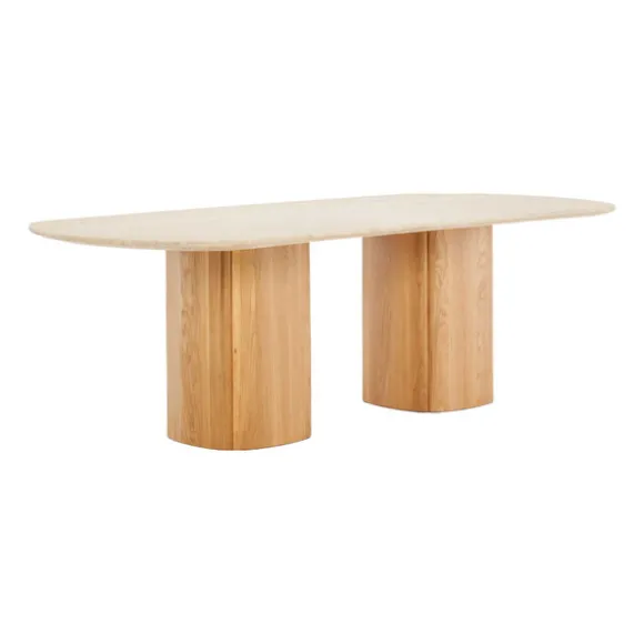 Tathra Travertine Oval Dining Table
