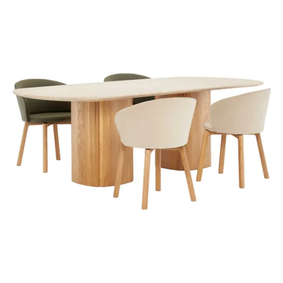 Tathra Travertine Oval Dining Table