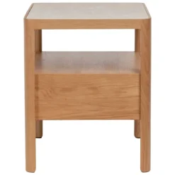 Theo Travertine Wide Bedside Table