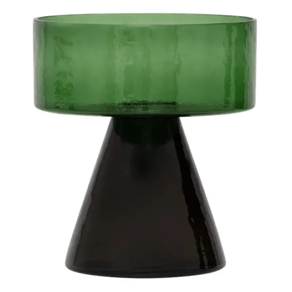 Watercress Glass Candle Holder - Green
