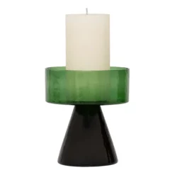 Watercress Glass Candle Holder - Green