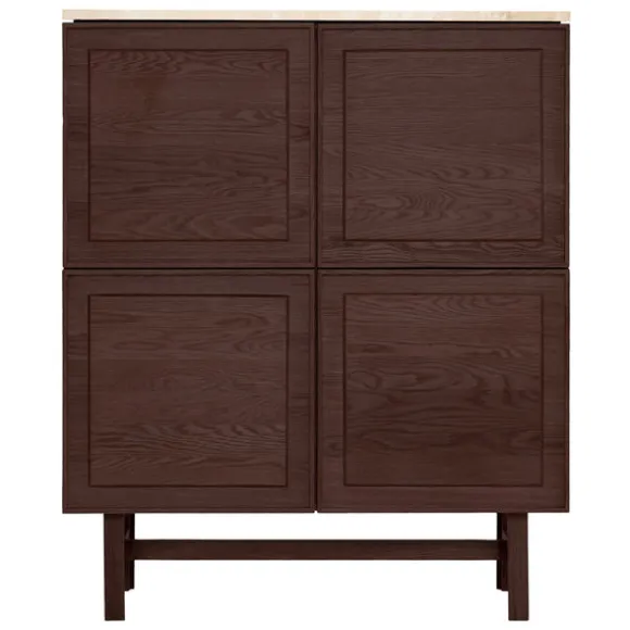 Yorke Travertine Tall Highboard