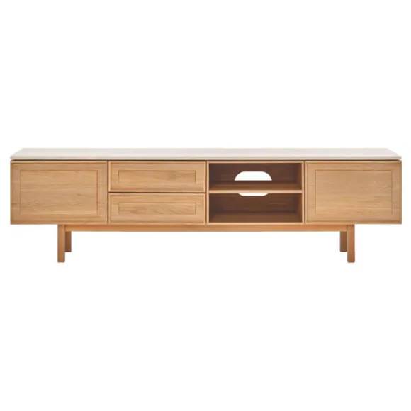 Yorke Travertine TV Unit - 2 Drawers/2 Doors